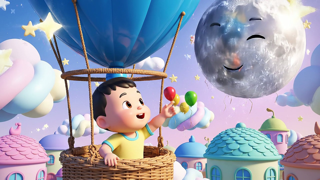 🌙 Arrúllate, Bebé: El Globo Flotante de Ensueño | Canciones de Cuna y Relajación