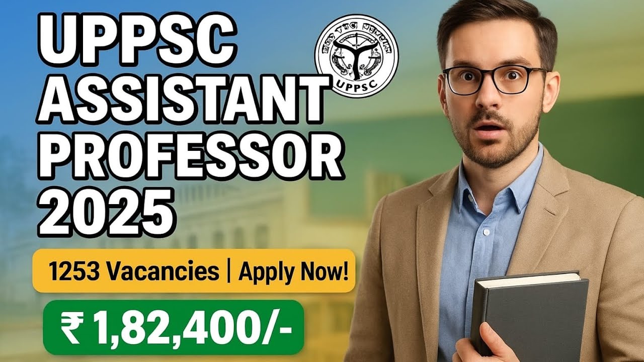 UPPSC Assistant Professor Recruitment 2025 || 1253 Vacancies || Salary ₹1.82 Lakh || Apply Online ||