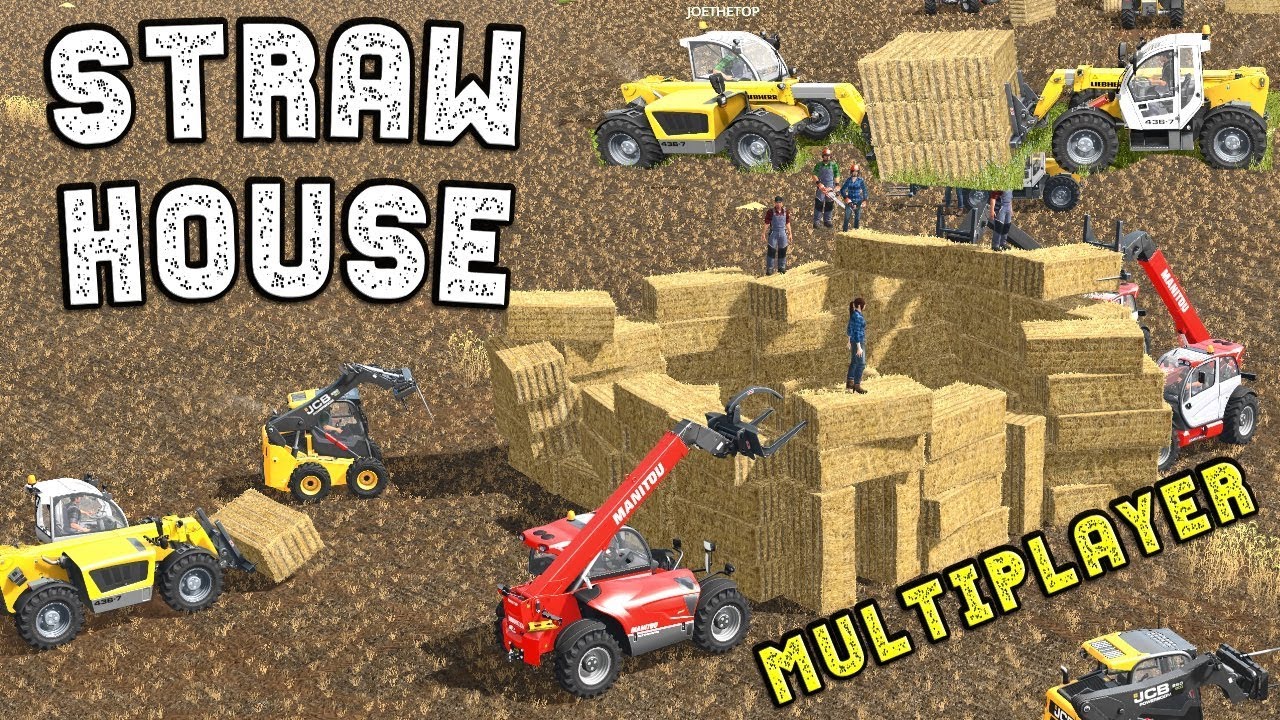 КОМАНДА СТРОИТ СОЛОМЕННЫЙ ДОМ | Farming Simulator 2017 Многопользовательский режим