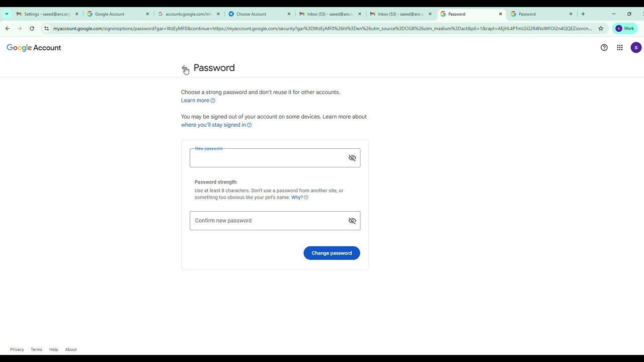 how to change password of Google Workspace Email Without Admin