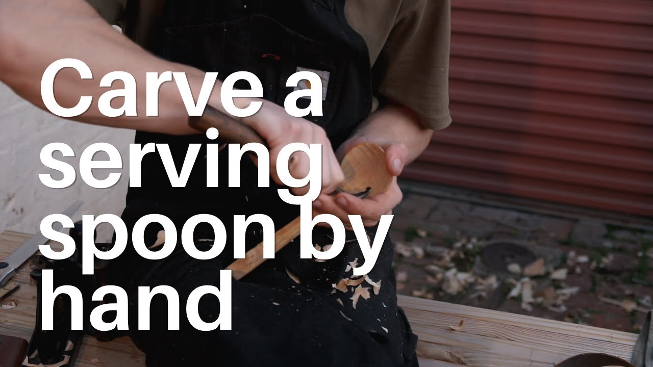 Quiet evening carving - Spalted birch serving spoon | Hand tools only