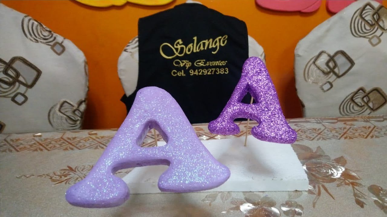 ✔2° CLASE CON SOLANGE: LETRAS DE TECNOPOR CON DIAMANTINA