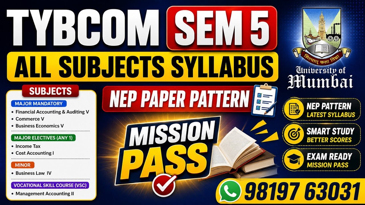TYBCOM SEM5 NEP ALL SUBJECTS | TYBCOM SEM5 SYLLABUS & PAPER PATTERN | MUMBAI UNIVERSITY | ARK SIR