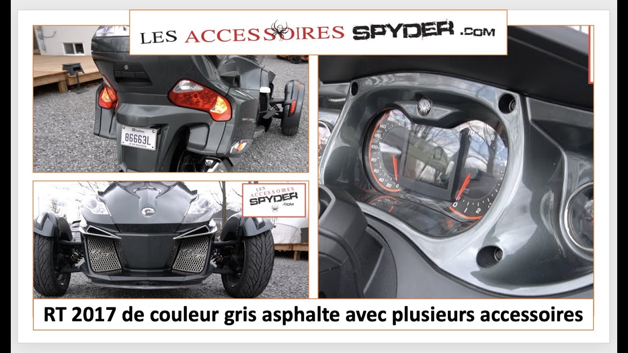 Magnifique RT Can Am Spyder 2017 gris asphalte avec plusieurs accessoires - La Spyder Shop