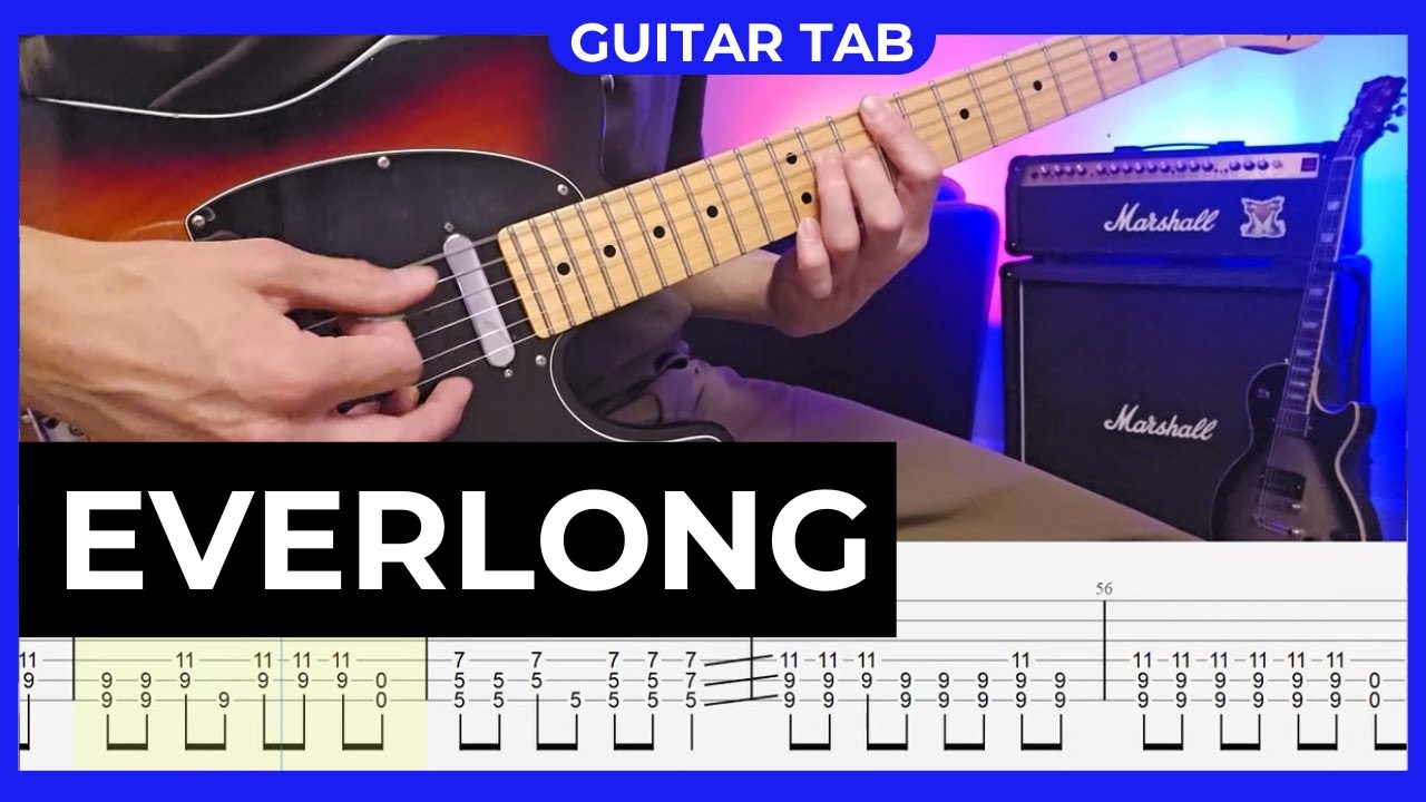 FOO FIGHTERS - Everlong - Guitar Cover with Guitar Tabs