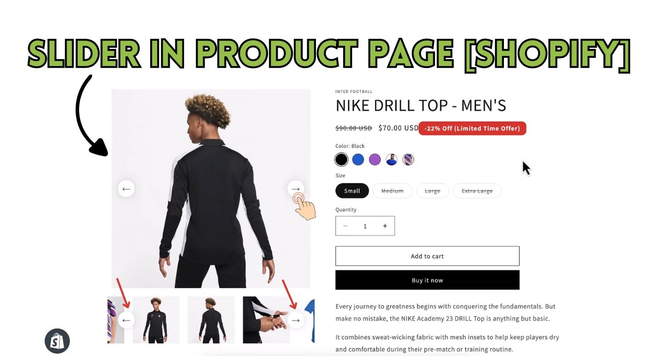 Как добавить слайдер на страницу товара Shopify [обновлено Dawn v15]