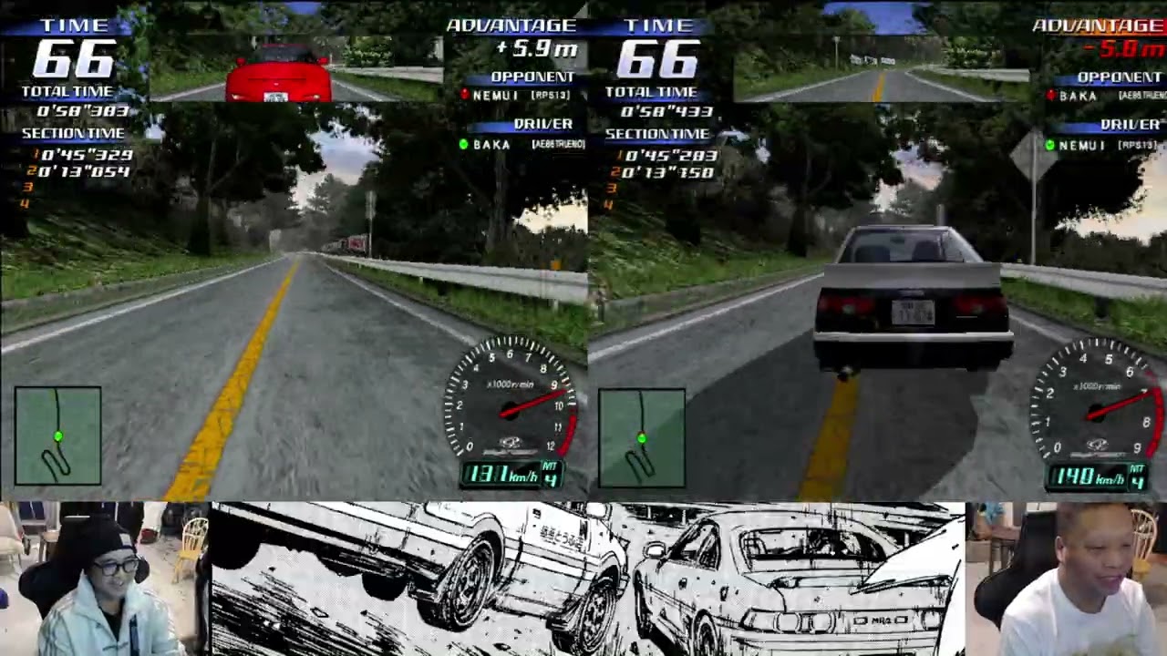 Initial D v3 — BAKA (AE86) против NEMUI (180SX) Akina Battle (1 из 7)