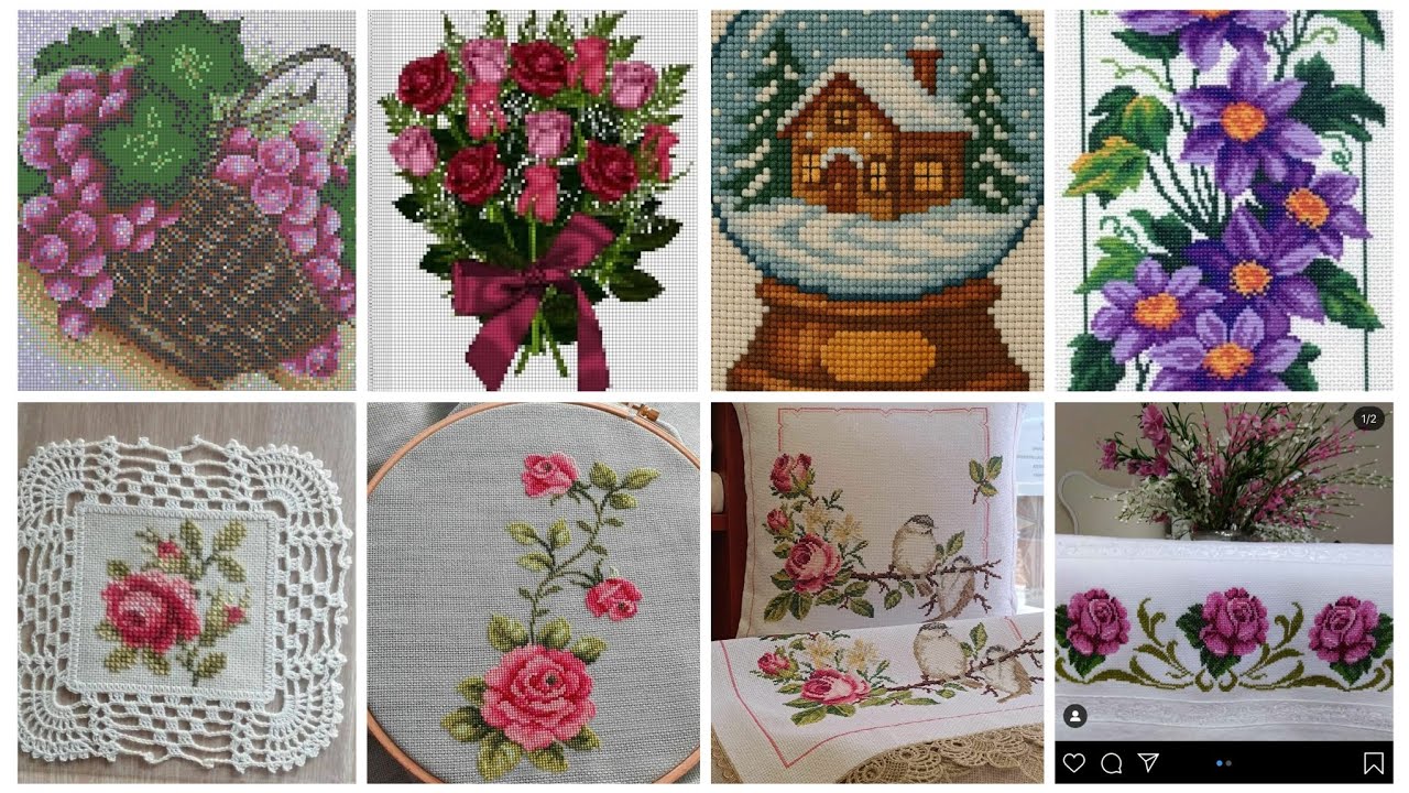Colección de 100 diseños de patrones de punto de cruz virales de tendencia superior para todo 