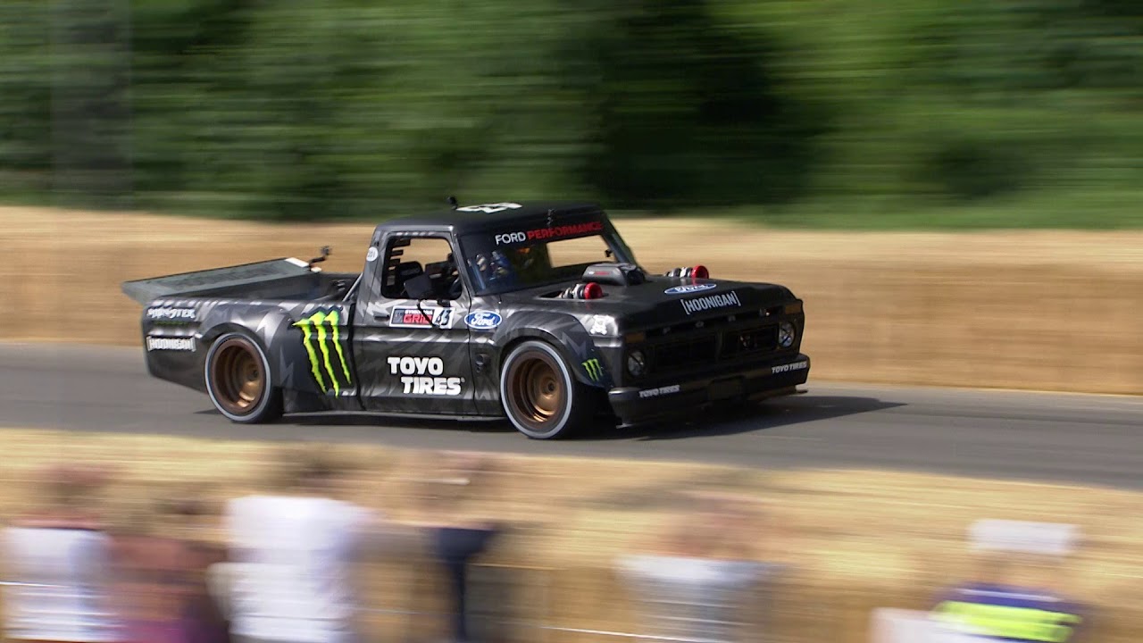 Ken Block drives the Hoonitruck at Goodwood Festival of Speed 2019