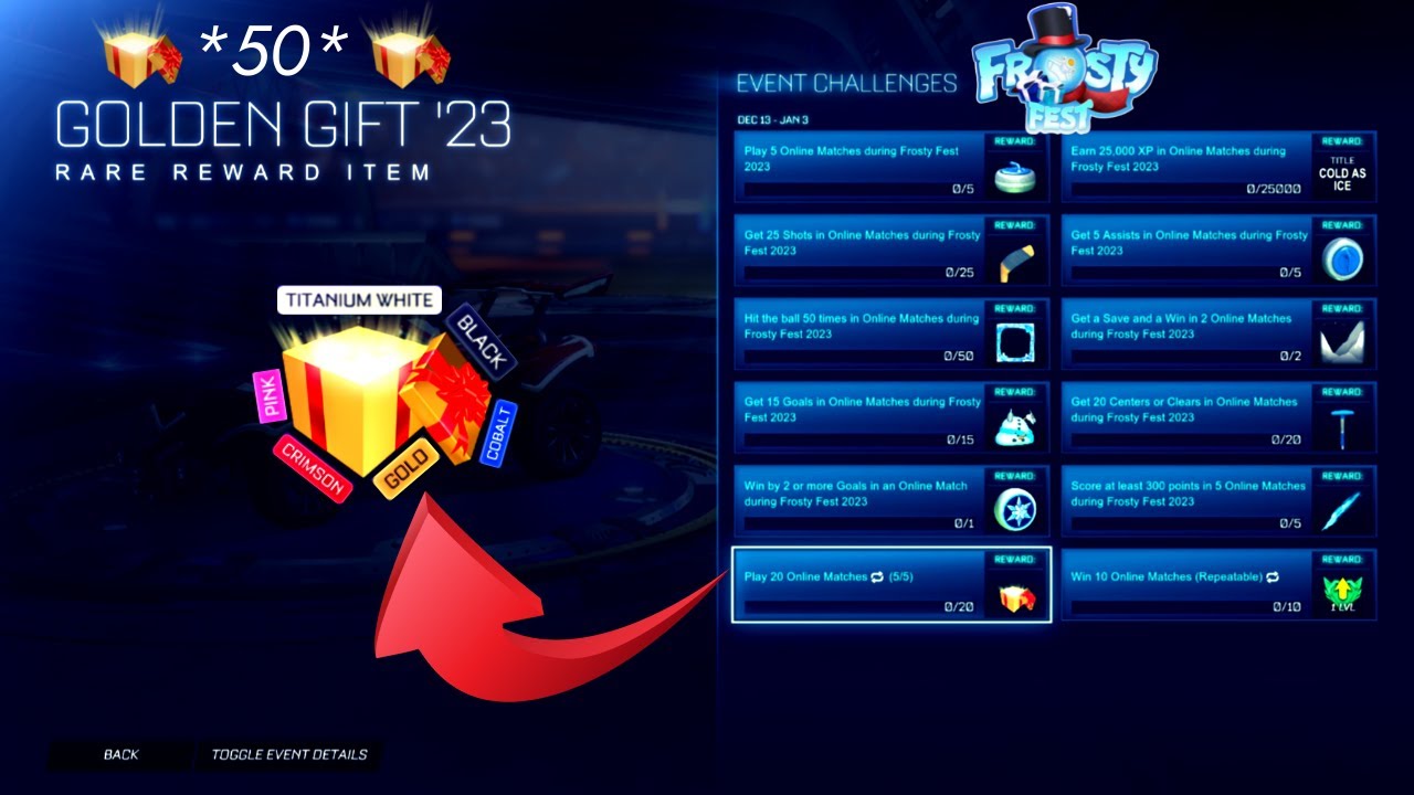 OPENING *50* OF THE *NEW* GOLDEN GIFT '23 DROPS IN ROCKET LEAGUE!