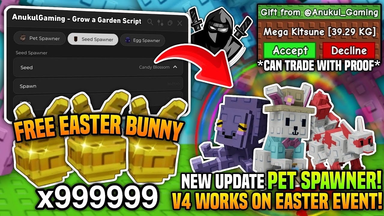 [🐰] NEW PET SPAWNER! 🤑 Grow a Garden 🌶️ Script! &bull; No Key 🔥 *UNPATCHED* ✅ 100% Work🌈 - Anukul Hub V4