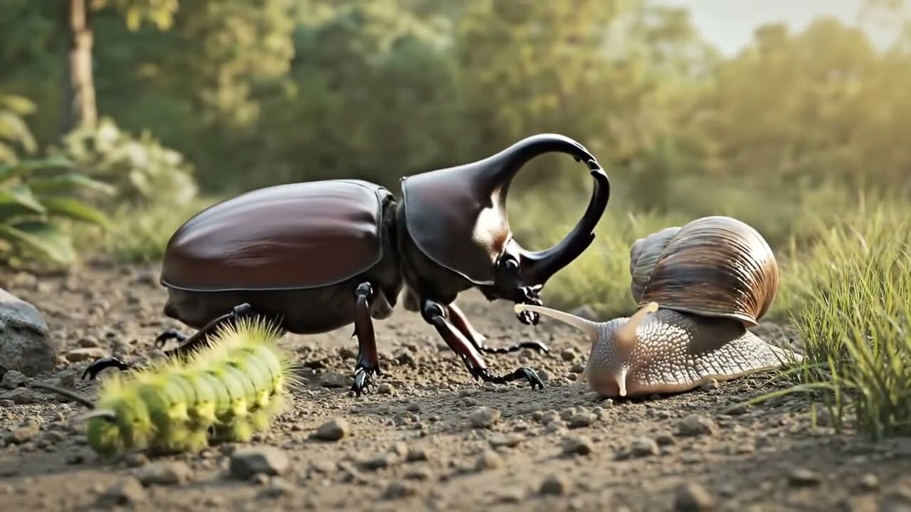 A slow Snail and a greedy Caterpillar | 3D Animation 4K