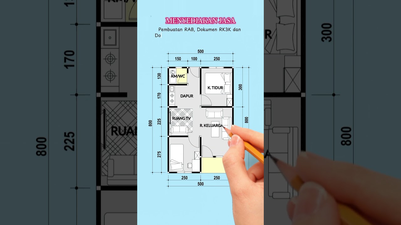 DENAH RUMAH 5x8 M. #denahrumah #denahrumahsederhana #rumahunikminimalis #rumahminimalis