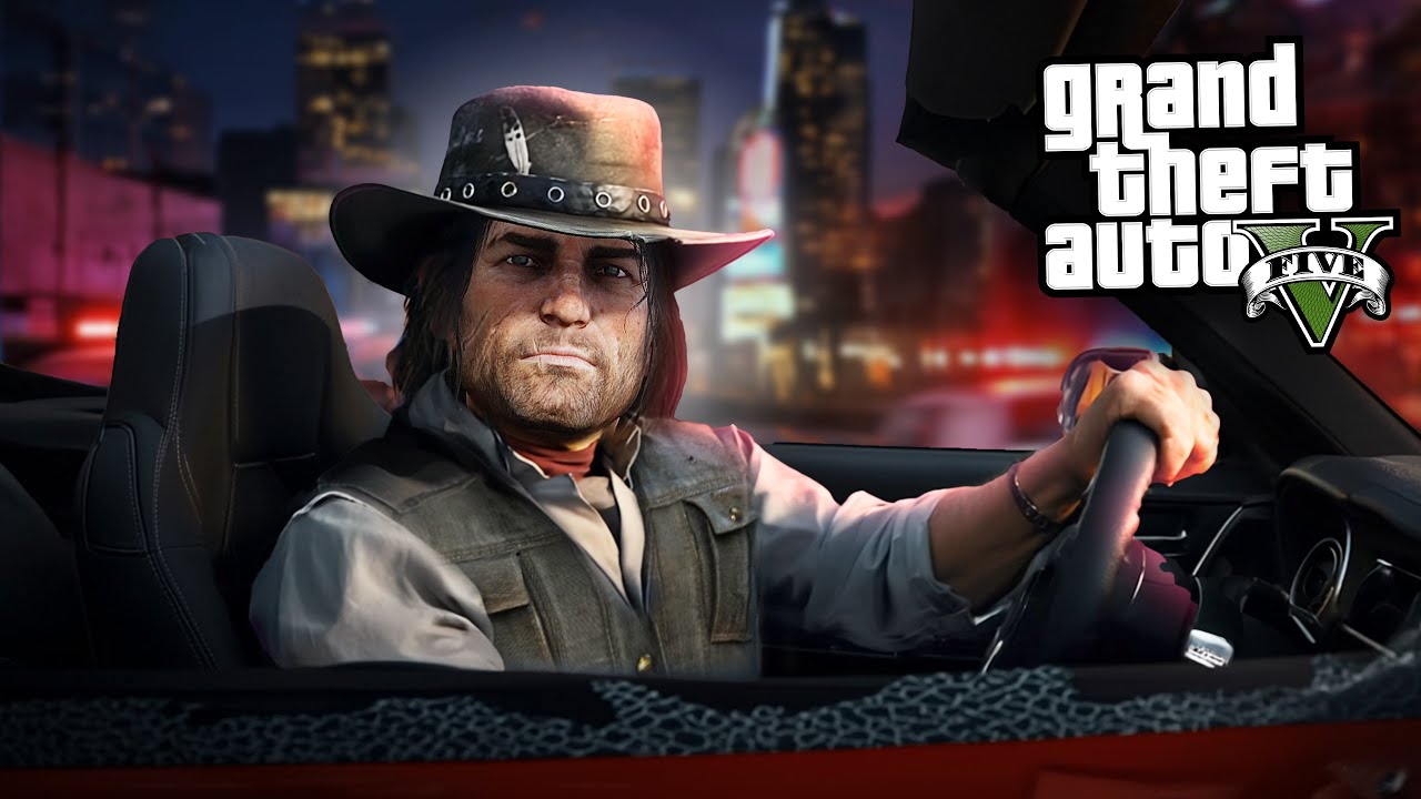 GTA V Car Chase with John Marston