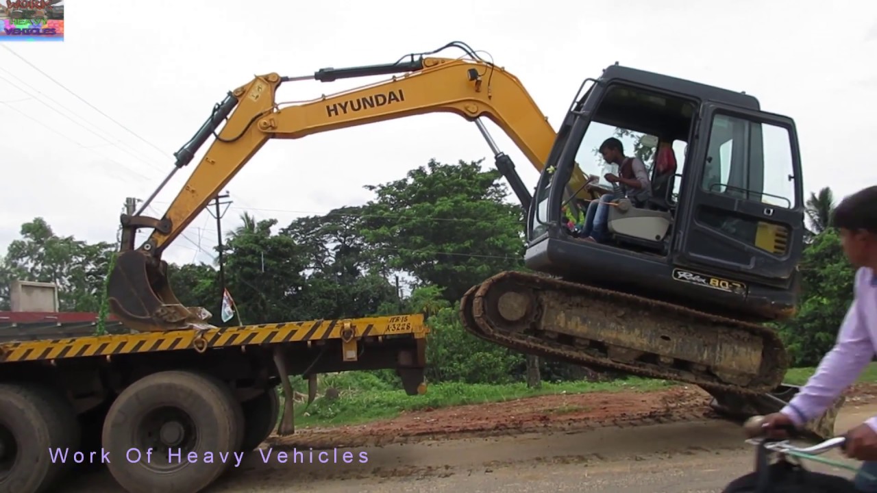 Amazing Video ! Hyundai Excavator Loading In Truck - Full Video