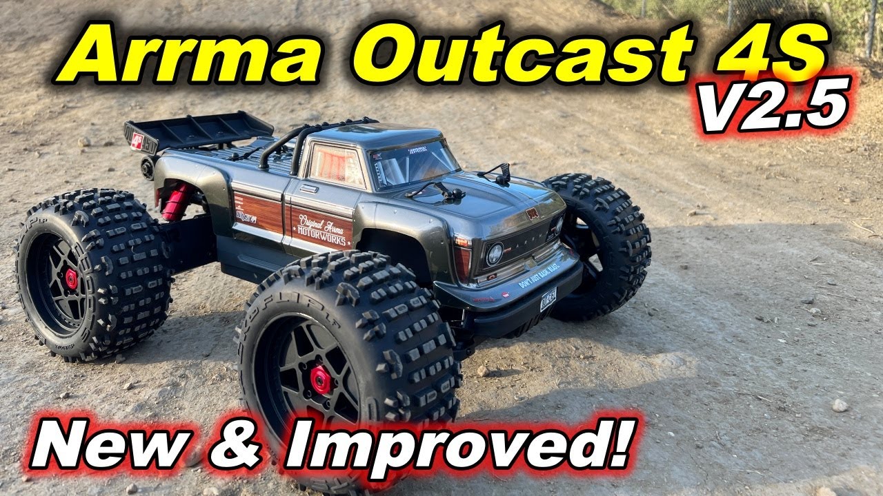 Arrma Outcast 4S V2.5 V2 Первый взгляд и запуск — лучший трюковый монстр-трак на радиоуправлении?