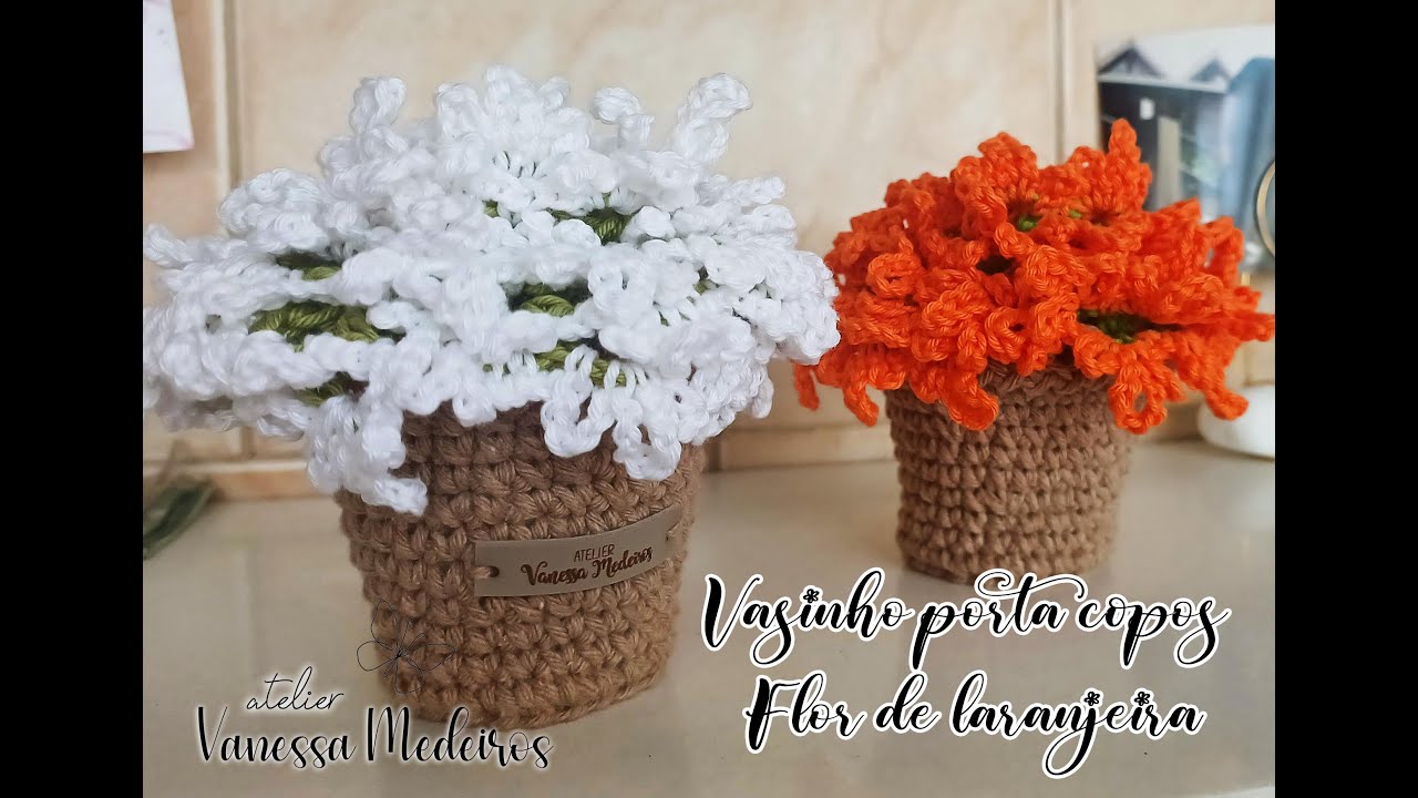 Porta copos vasinho flor de laranjeira