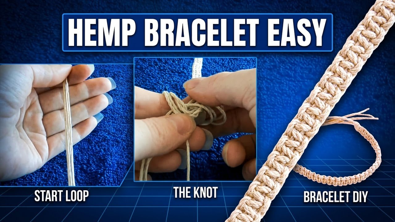DIY How to Make a Basic Hemp Bracelet Step By Step