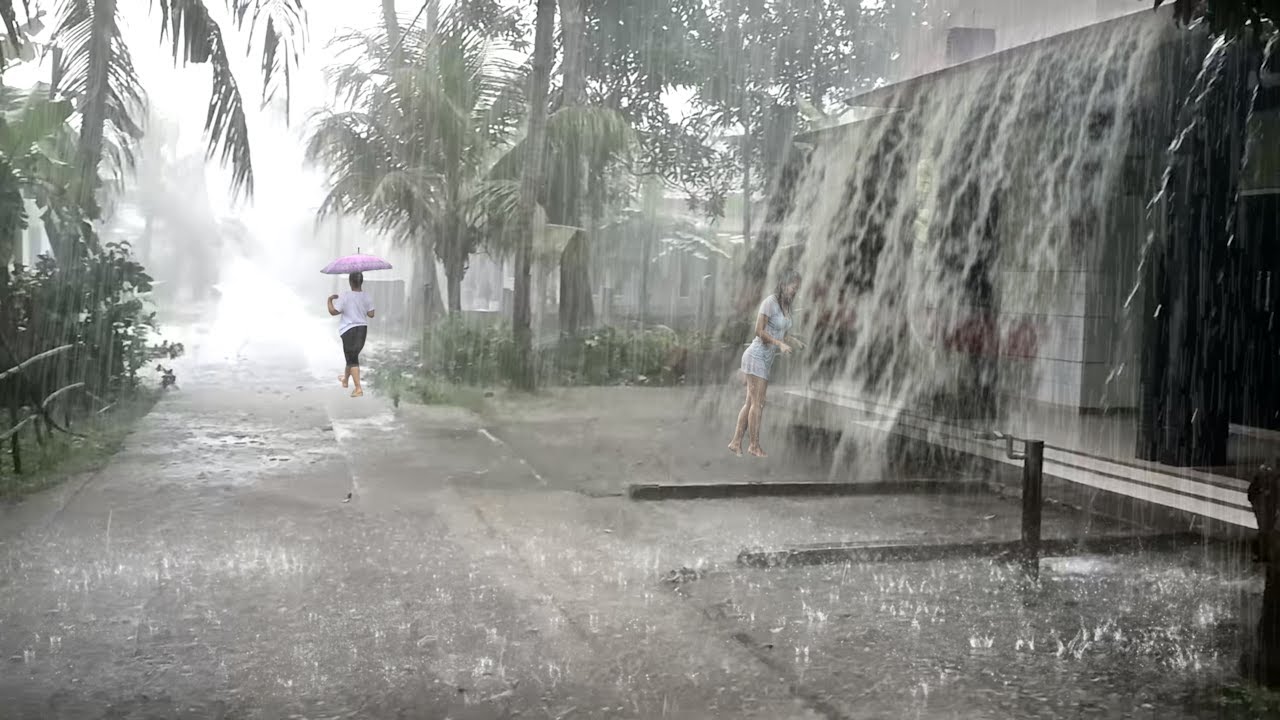 Terrifying Beauty 🌧️ Endless Rainstorm in Indonesian Village | Deep Sleep Cure