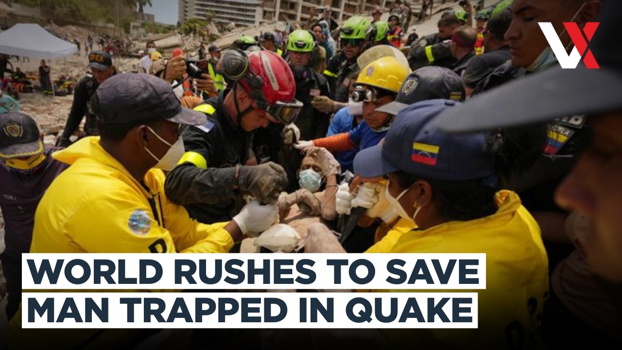 International Rescue Teams Race To Save Trapped Security Guard In Venezuela Quake Zone | VERTEX