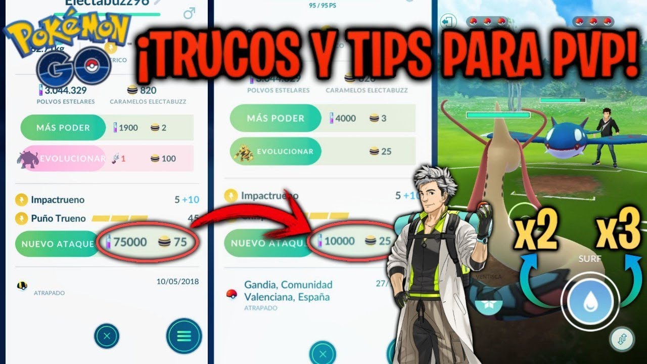 TRUCOS & TIPS PvP! COMO HACER ATAQUES DOBLES, AHORRAR EN EL NUEVO ATAQUE Y MÁS !! - Pokemon Go