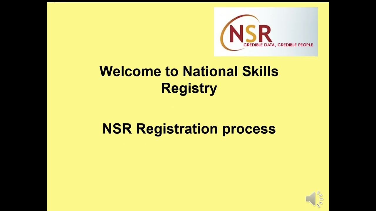 Registration Process of National Skills Registry (NSR) profile