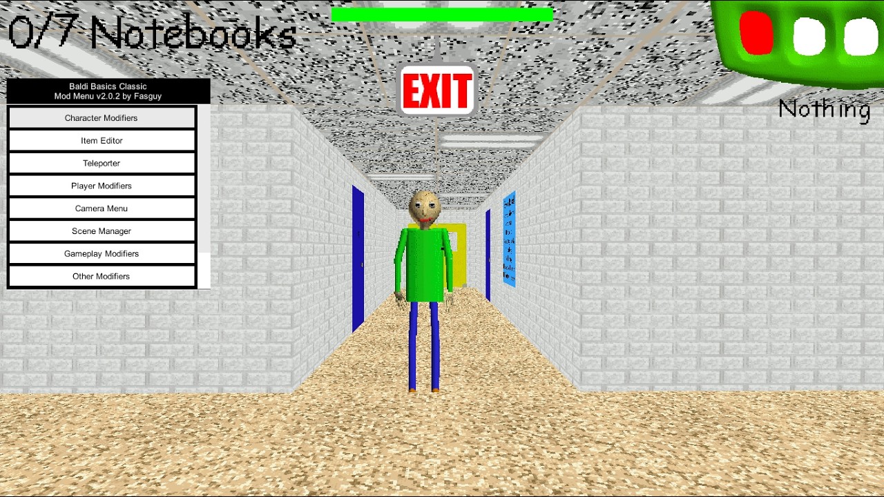 playing baldi's basics MOD MENU (CRAZY)