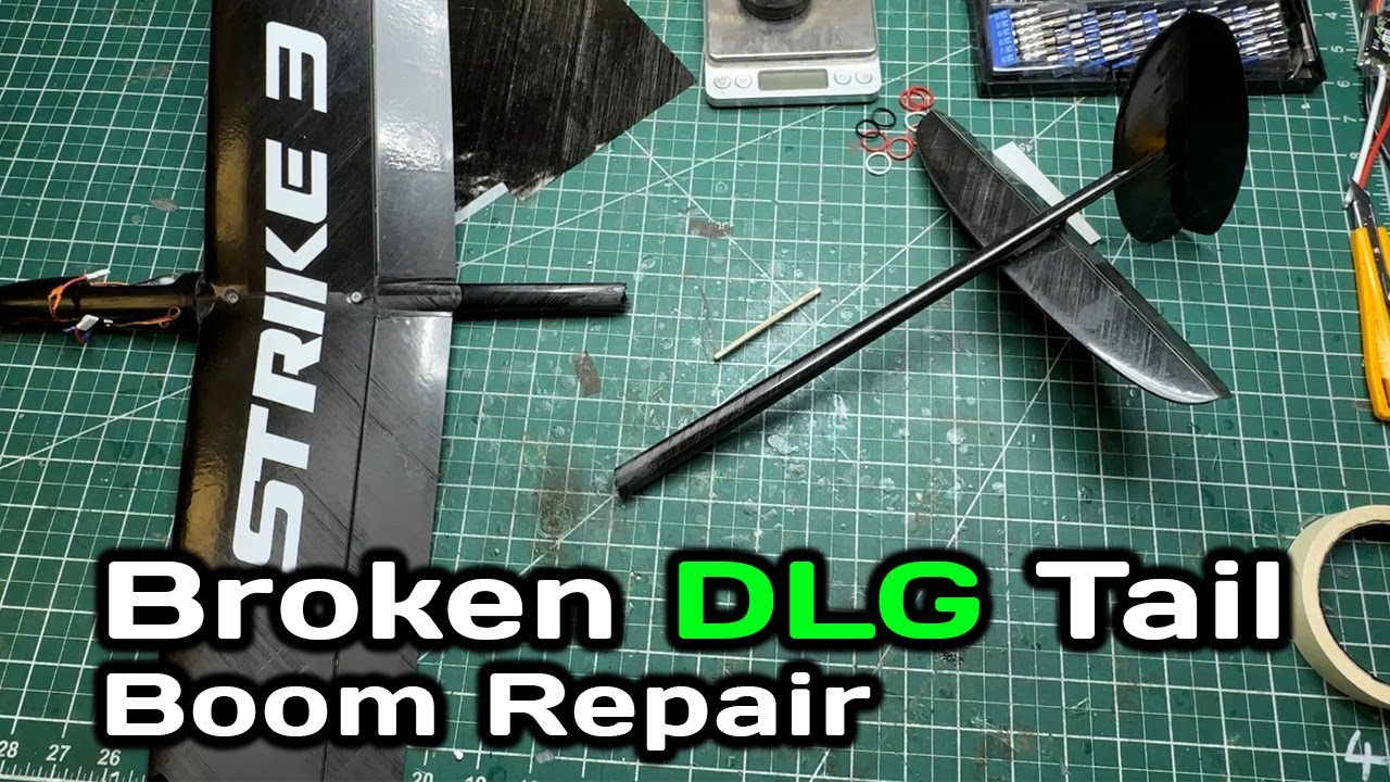Broken DLG tail boom repair - Discus Launch Glider fuselage FIX
