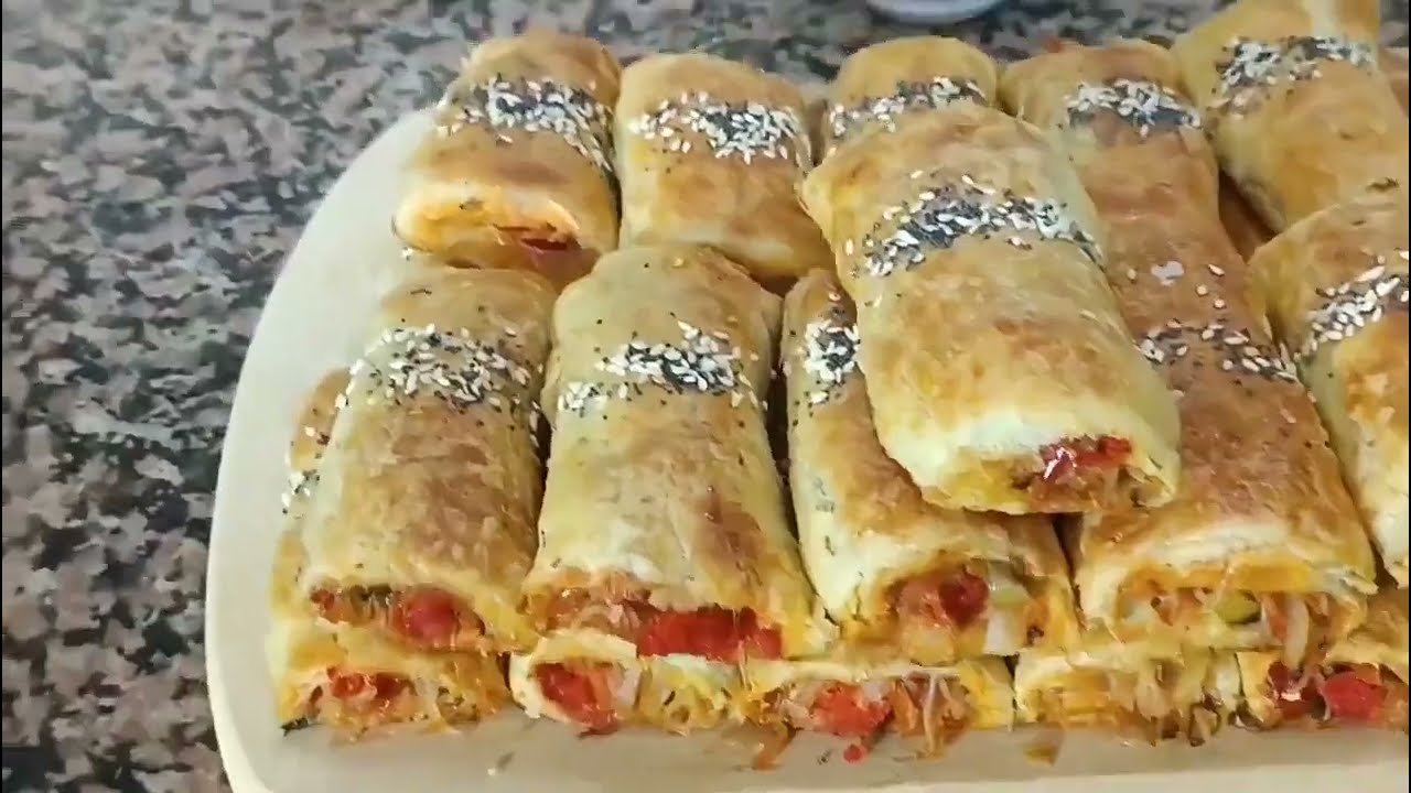 تحضيرات رمضان 🌙 بوراك مغربي فطائر محشية بحشوة لذيذة فرمشة ياسلام 😋وحشوة النقانق أو صوصيص والخضار 🤗