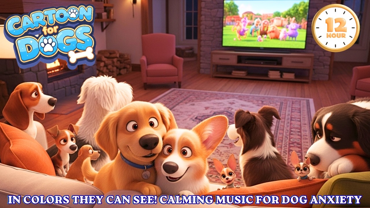Home Alone Cartoon for Dogs to Watch All Day 🐶 TV for Dogs to Calm Down 📺 Sleep Music for Dogs ✨