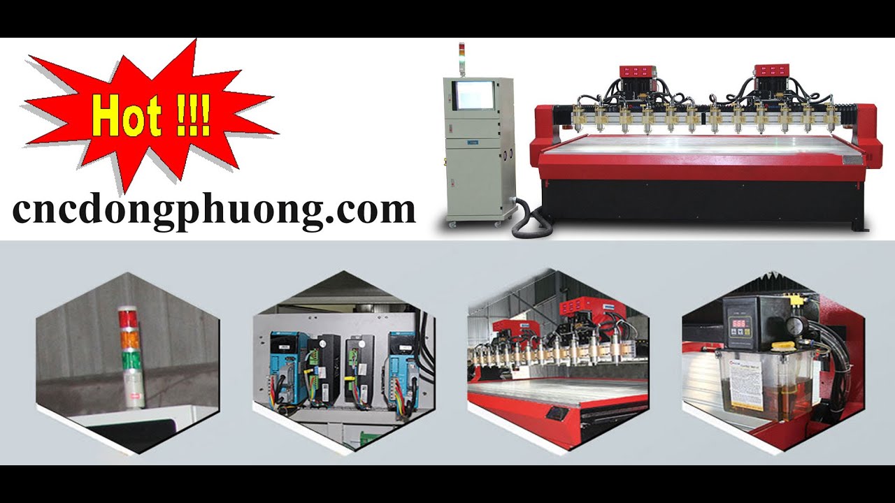 Những chiếc m&aacute;y cnc khắc gỗ nhiều đầu tại Đ&ocirc;ng Phương #cncdongphuong #thaophu