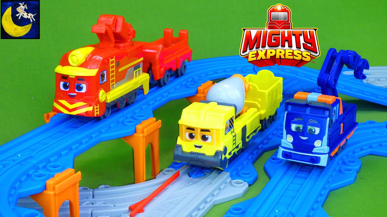 NEW Mighty Express Train Toys! Build a train track with Freight Nate! LOTS of Trains for kids video!