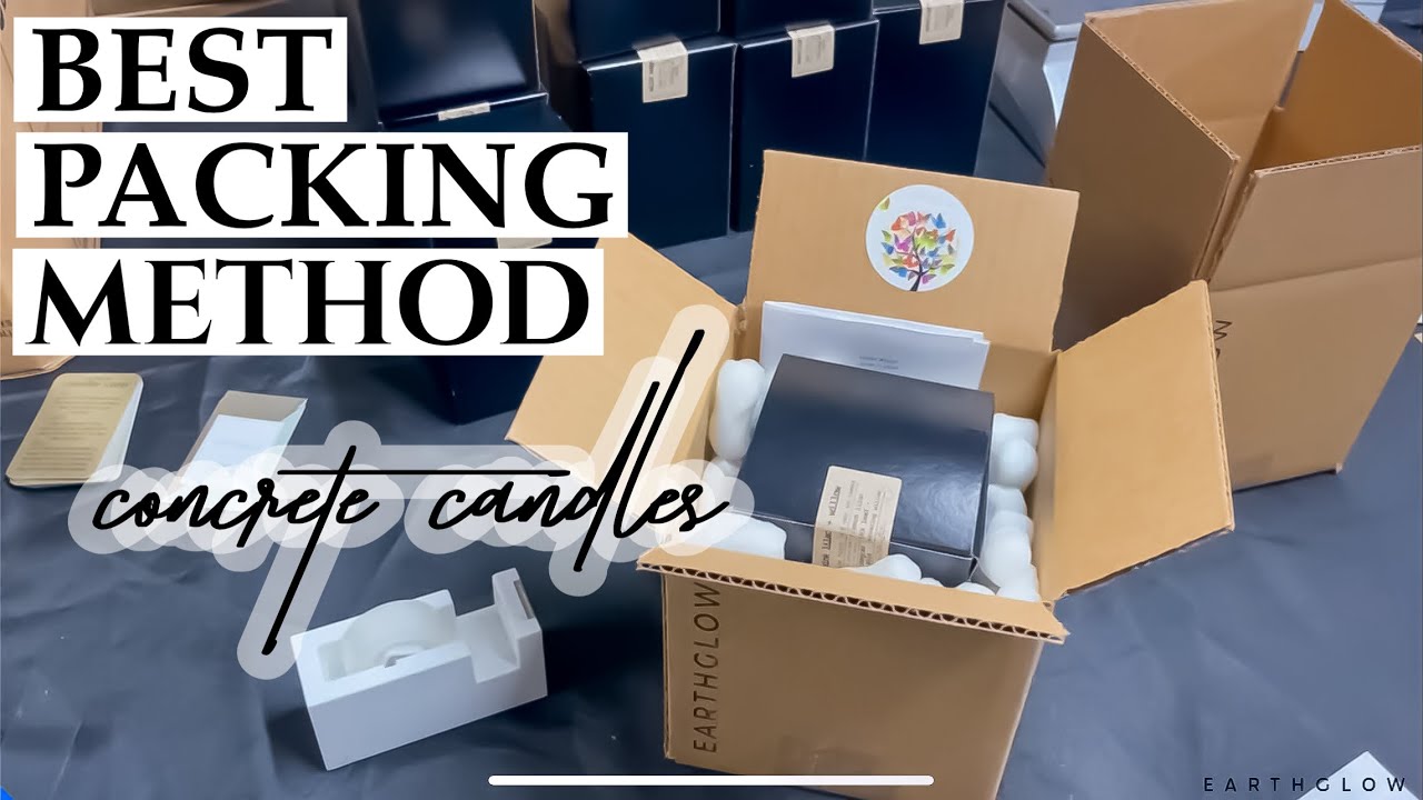 How I pack Concrete Candles with less than 1% damage | *no bubble wrap or styrofoam*
