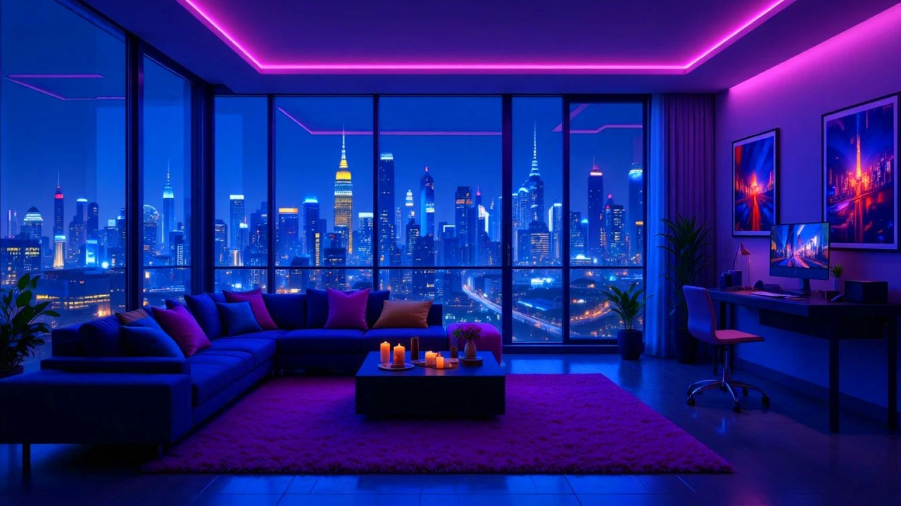 Rainy Urban Gamer Room 🌃 Lofi Chill Beats for Study & Deep Sleep