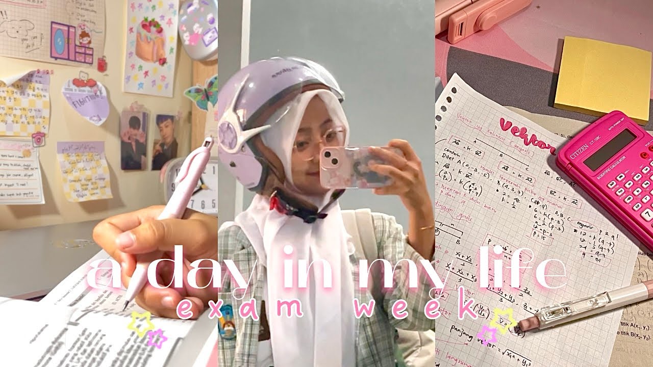 a day in my life : exam week 📚🎧 studying, cafe with friend, course, school, etc. 🐈🎀