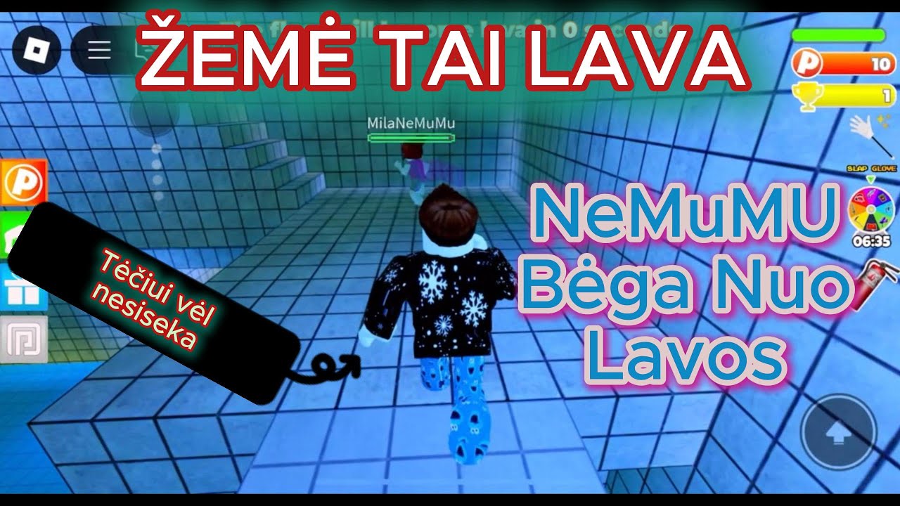 ŽEMĖ TAI LAVA | NEMUMU BĖGA NUO LAVOS |  THE FLOOR IS LAVA ROBLOX | Tėčiui vėl nesiseka