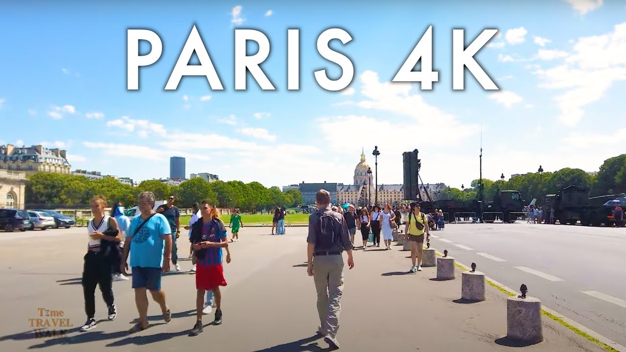Paris, France 🇫🇷 Summer Walking Tour Bastille Day Walk in Paris 4K