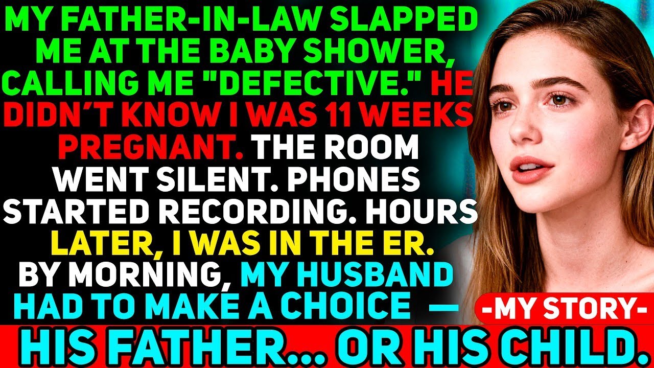 My Father-In-Law Slapped Me At The Baby Shower, Not Realizing I'm Pregnant. My Husband Decided To..