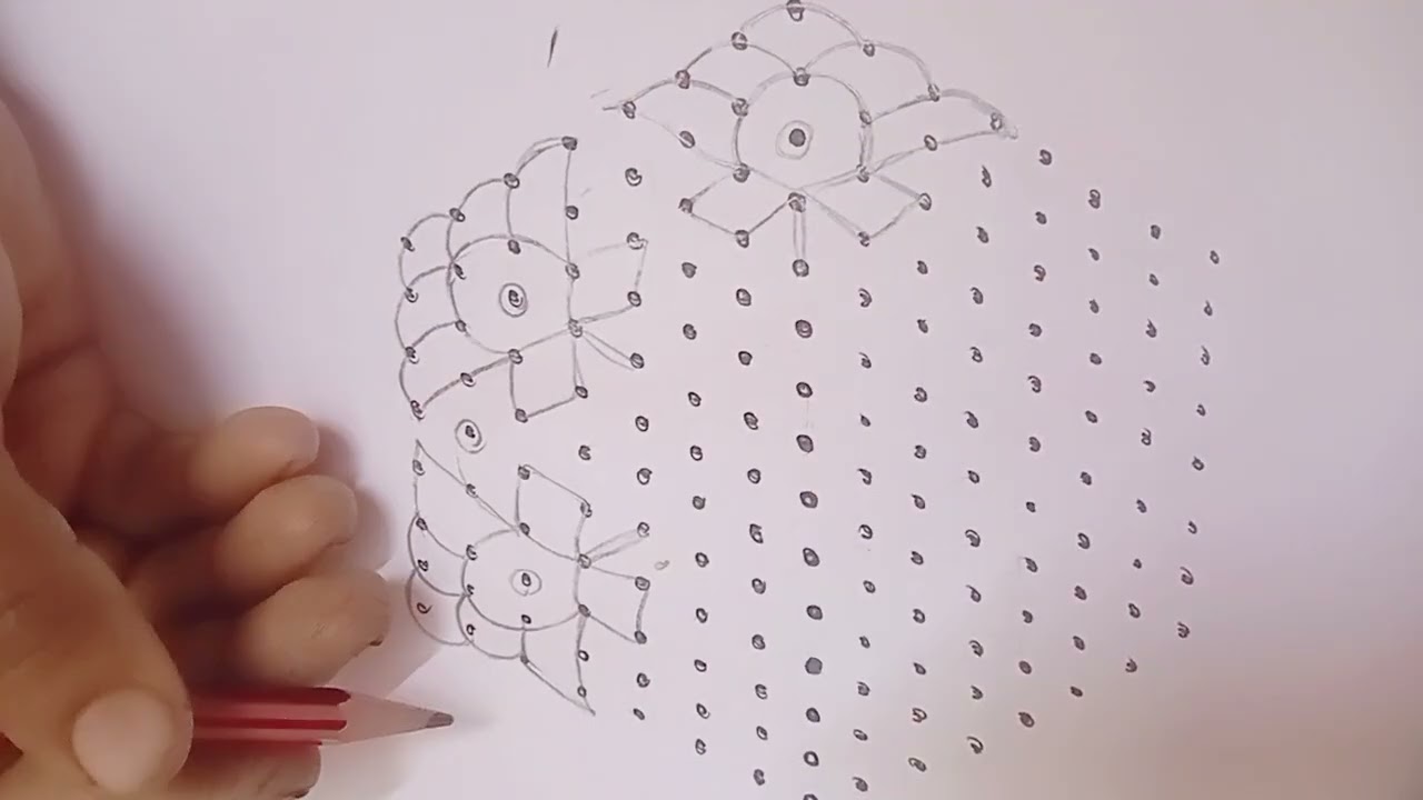 Easy rangoli design 15*8 Dots shanvika Ridhika creations 🌺🌺🌺🌺
