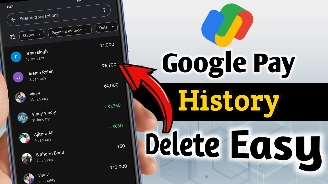How to delete google pay transaction history in tamil 2025 New update ⚡