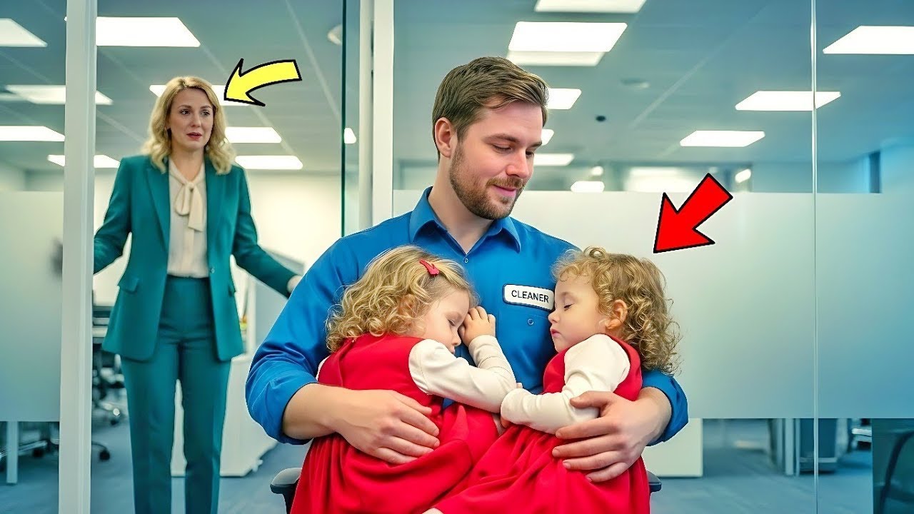 No one could handle the billionaire’s twin daughters until a single dad janitor did the impossible..