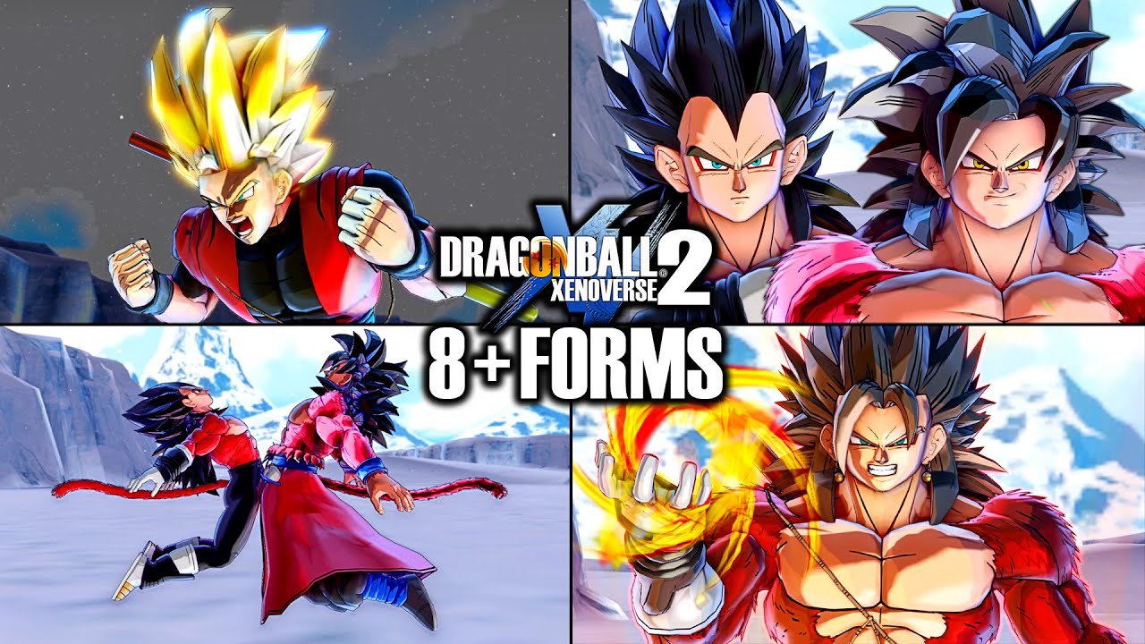 *NEW* ANIMATED Xeno Goku 8+ Forms & Potara Fusion! Dragon Ball Xenoverse 2 Animated Transformations