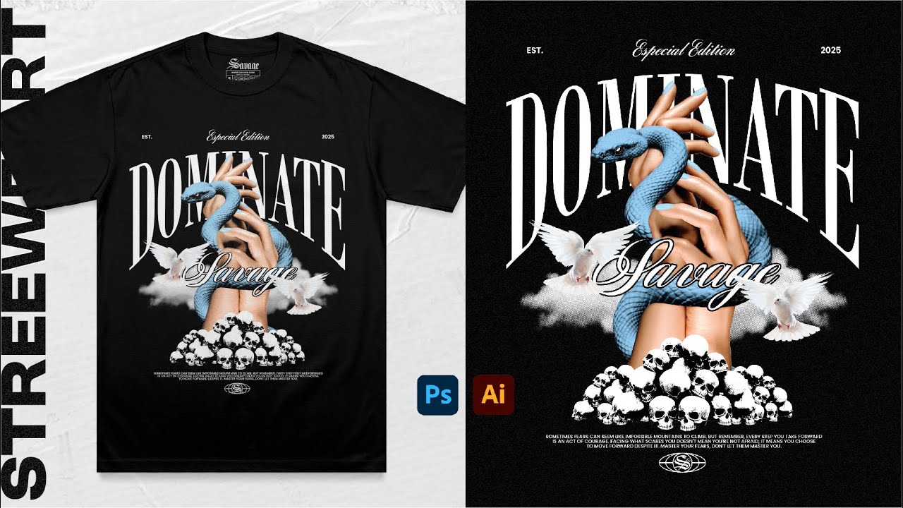 Cómo hacer un diseño STREETWEAR MODERNO | TUTORIAL PHOTOSHOP - ILLUSTRATOR