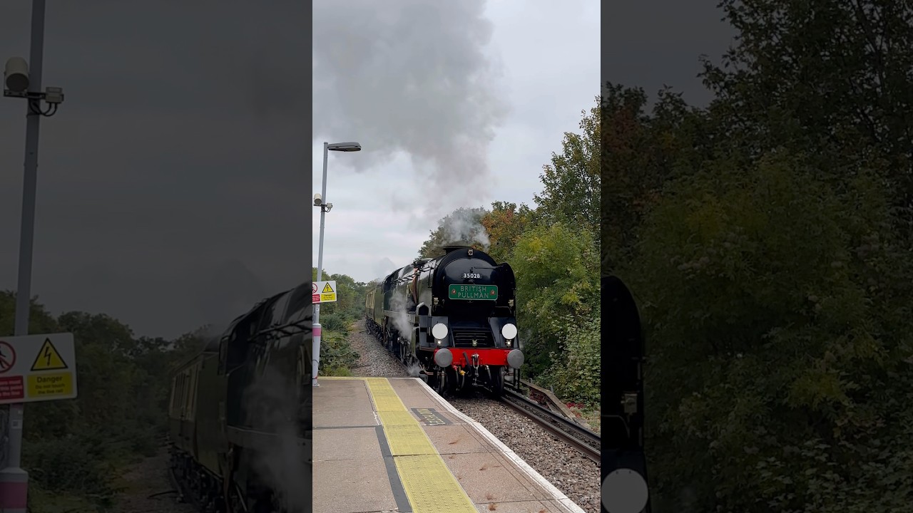 Steam show by SR Merchant Navy Class 35028 Clan Line at Nunhead station