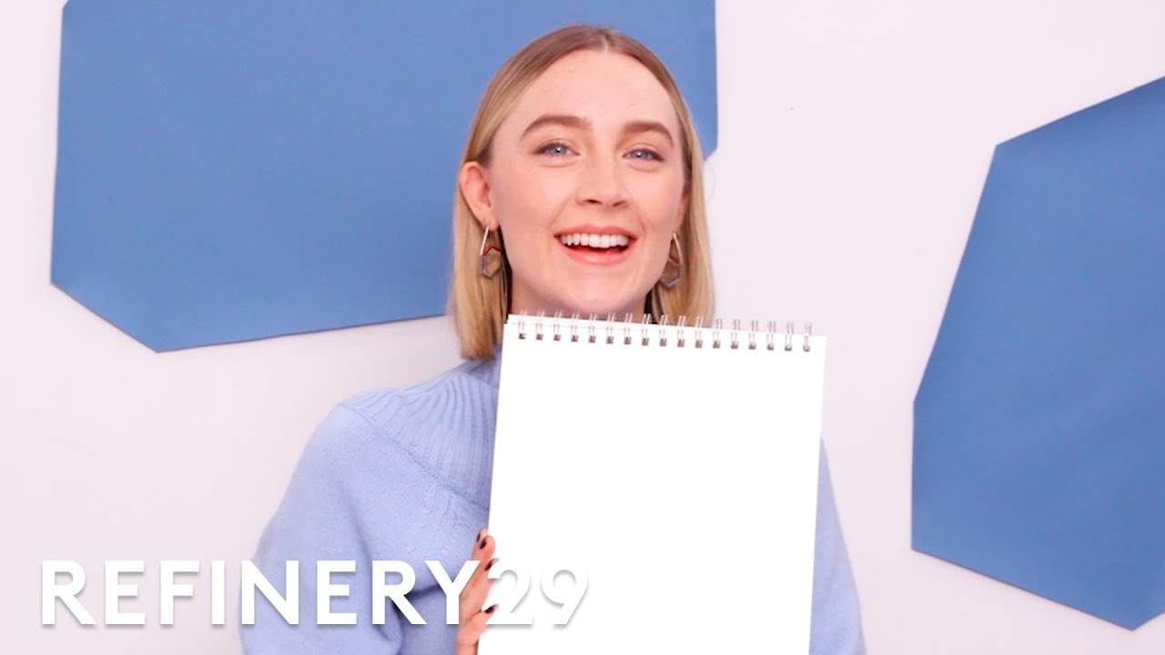 Saoirse Ronan Tries Drawing Timothée Chalamet From Memory | Sketch, Please | Refinery29