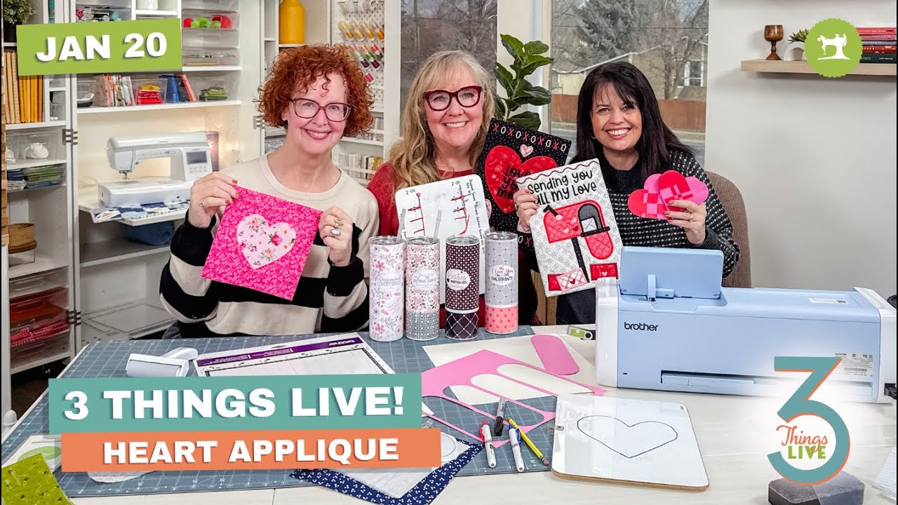 3 Things Live: How to Sew a Heart Appliqué + Easy Valentine Decor