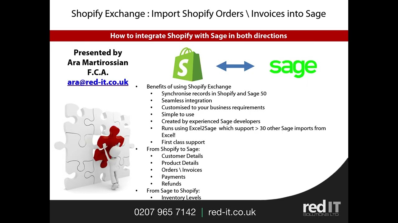 Shopify Exchange : How to import orders \ invoices from Shopify to Sage