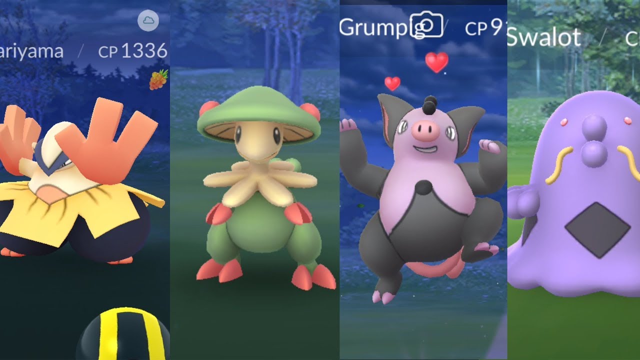 CATCH POK&Eacute;MON GO GEN 3 : Hariyama, Swalot, Breloom, Ralts  & Grumpig