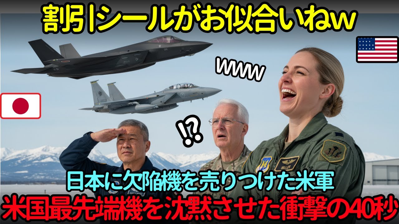 「日本のF-35は失敗作か？」米軍が嘲笑し売却。演習40秒で最新F-15EXを全滅させ全米が絶句。彼らが激しく後悔した“衝撃の真相”とは？【海外の反応】