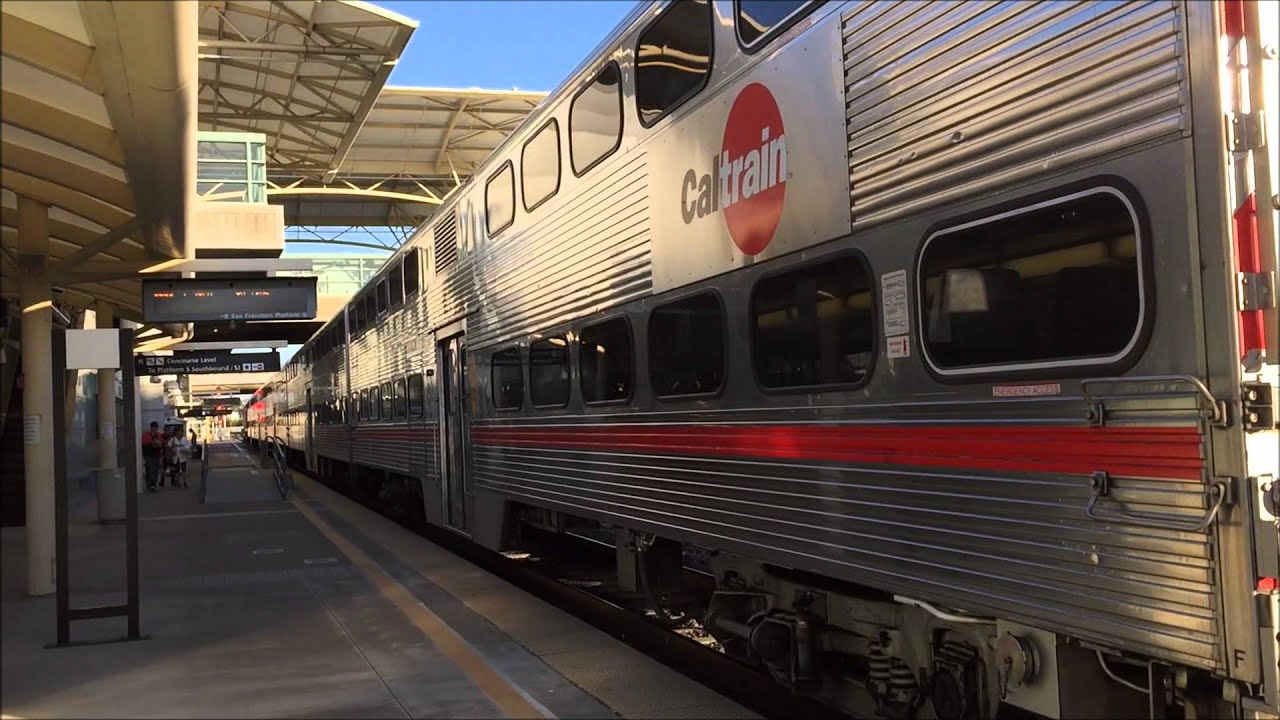 Caltrain HD 60fps: Evening Rush Hour Trains @ Millbrae Station 7/29/15
